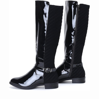 Black lacquered boots Trap Queen - Footwear