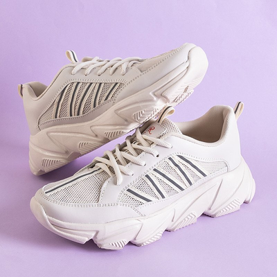 Beige women's sports sneakers Justar - Footwear