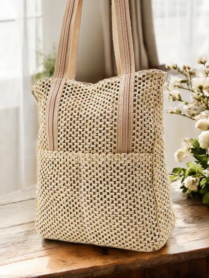Royalfashion Large straw women's bag