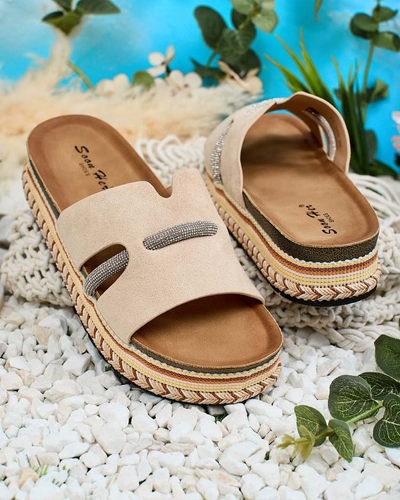 Royalfashion Women's Orolta zirconia flip-flops