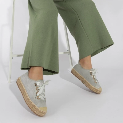 Gray women's sneakers a'la espadrilles Naoko - Shoes