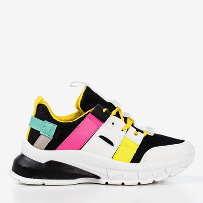 Czarne sneakersy sportowe z kolorowymi wstawkami Ida - Obuwie