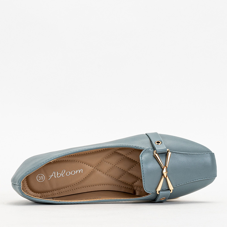 Blue women's ballerinas with an ornament on the toe Bonera - Shoes