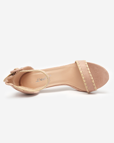 Powdered women's sandals on a high heel Kemisooa - Footwear