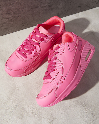 Neon pink women's sneaker sports shoes Faducy- Footwear