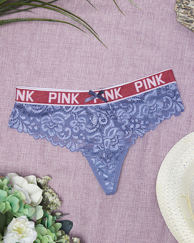 Ladies' purple thong lace panties - Underwear