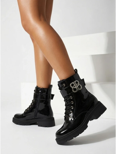 Veuli Women's Patent Eco-Leather Boots