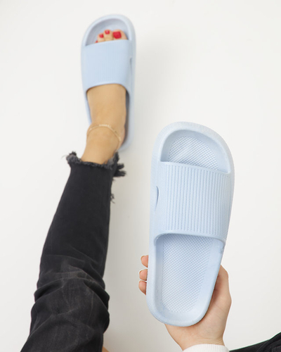 Blue rubber flip-flops with embossing Olinda - Footwear