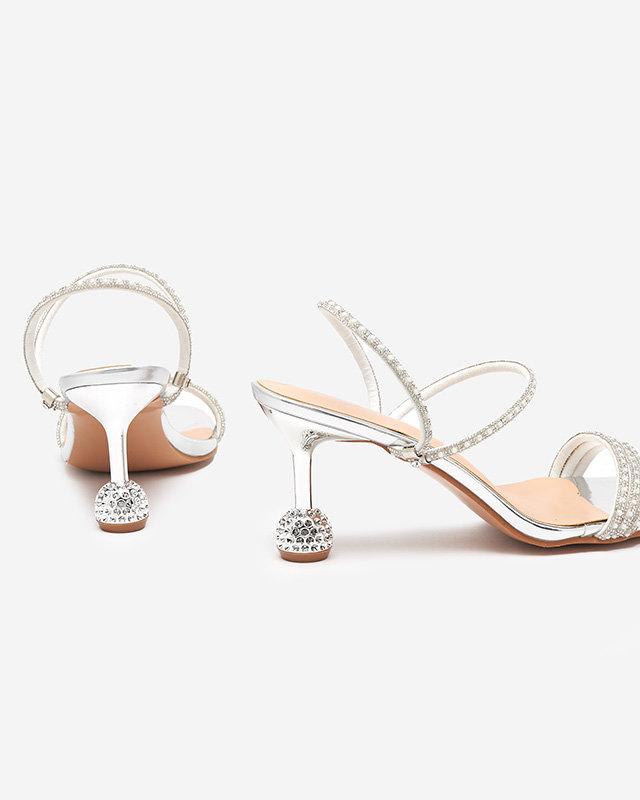 Silver lacquered slippers with low heels Lakopi - Footwear