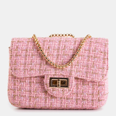 Pink tweed shoulder bag - Accessories