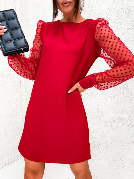 Royalfashion Classic women's knee-length dress in red