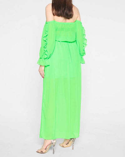 Women's neon green Spanish maxi dress - Clothing