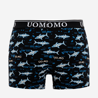 Men's black boxer shorts with print - Underwear