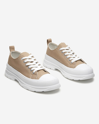 OUTLET Brown women's sports sneakers Cresoma - Footwear