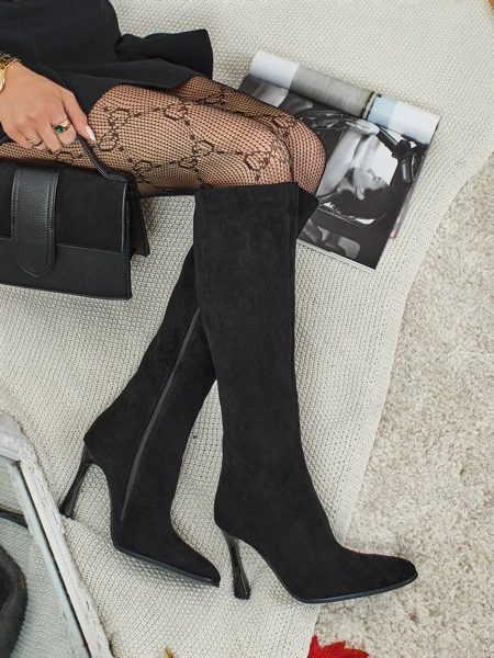 Женские сапоги из эко-замши на шпильке Arvelora