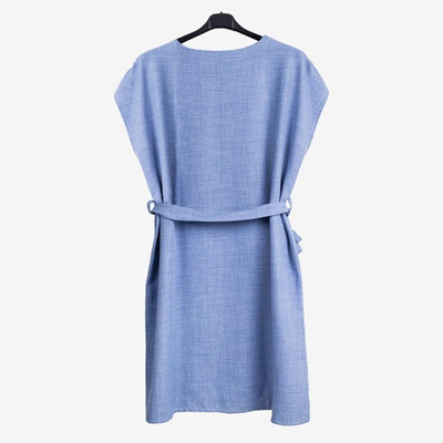 Blue women's dress with the inscription - Dresses 1