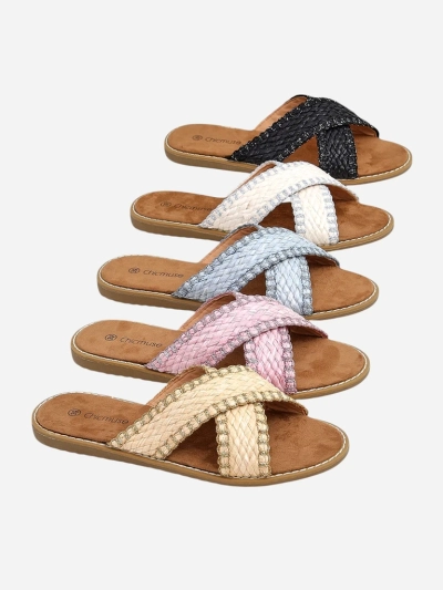 Royalfashion Women's flip-flops with braided straps Bornes