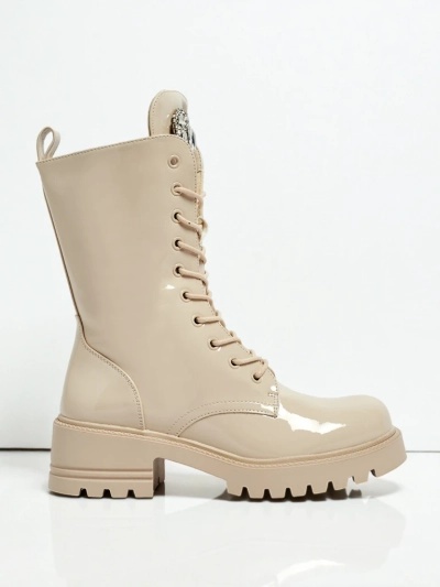 Emelune patent lace-up women's ankle boots