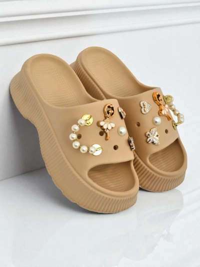 Royalfashion Women's rubber sandals with embellishments Slash Glam