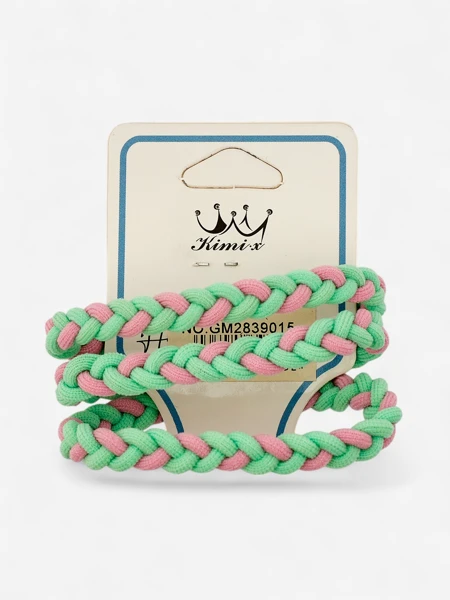 Royalfashion Set of braided colorful hair ties 3-pack