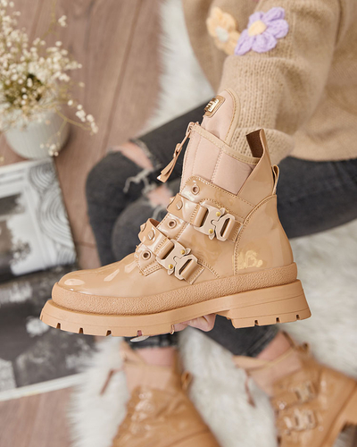 Royalfashion Gaiši brūni sieviešu bagger zābaki Hennobs