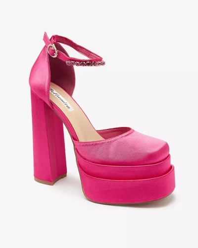 Women's high post pumps in fuchsia color Sellca- Footwear