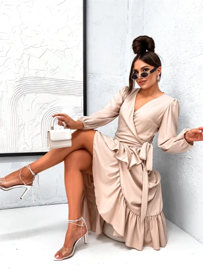 Royalfashion Women's midi dress with ruffles