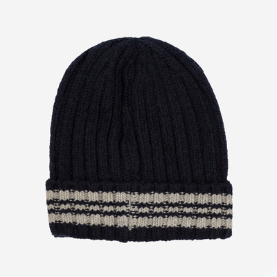 Men's navy wool blend hat - Accessories