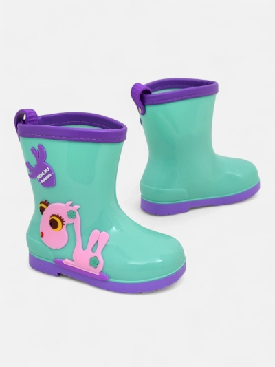 Royalfashion Bērnu gumijas zābaki ar Funny Time uzlīmēm