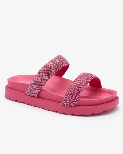Royalfashion Fuksija Sieviešu Zirconia Sparkle Sliders