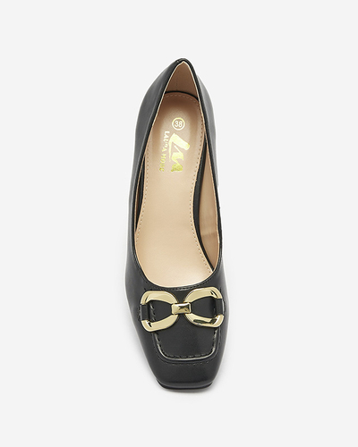 Black women's moccasin style pumps Cancoro- Footwear