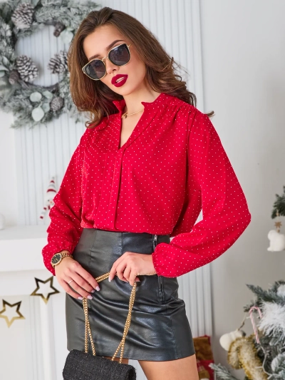 Royalfashion Women's shirt with rhinestones