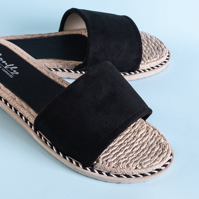 Ysia black women's slippers - Footwear