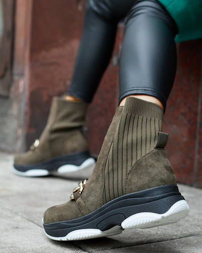 Women's green insulated eco-suede boots Cuzitta- Footwear