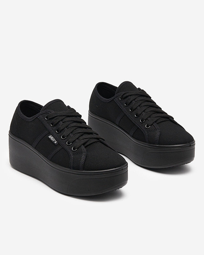 Black sports sneakers on the Darru platform - Footwear