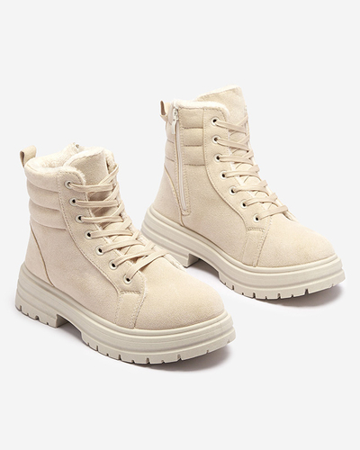 Women's insulated trapper boots in beige Tivica - Footwear