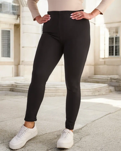 Black classic women's leggings with insulation PLUS SIZE - Clothing