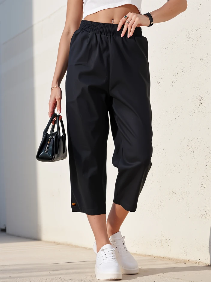 Royalfashion Sieviešu taisnas auduma bikses 7/8