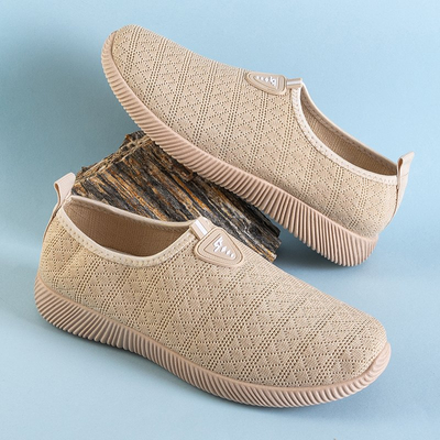 Beige women's slip on Smegin sneakers - Footwear