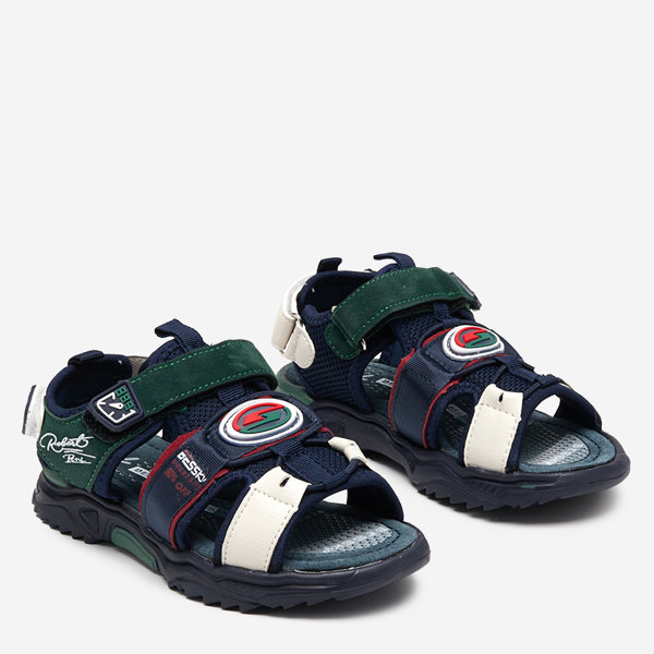 Tumši zilas un zaļas zēnu sandales ar Velcro Roser-Footwear