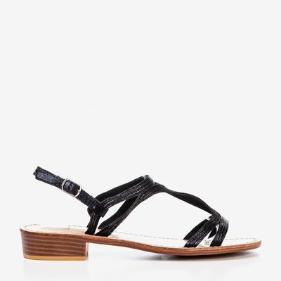 Women's black sandals with low heels Treunia - Footwear