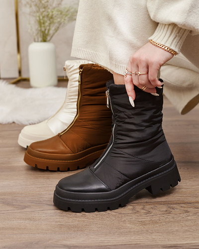 Royalfashion Women's flat heeled boots in black Tainve