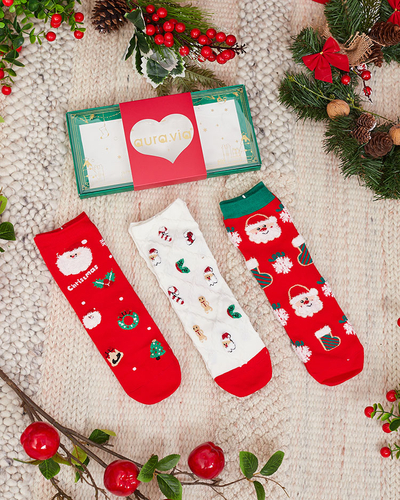 Royalfashion Christmas socks in a box 3/pack