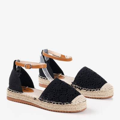 Black espadrilles with openwork Asti uppers - Footwear
