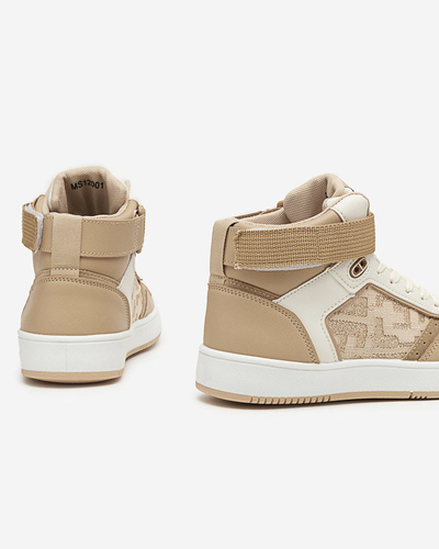Women's light brown sports shoes with a high upper Retila - Footwear