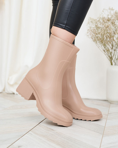 Royalfashion Bēšas krāsas matēti sieviešu a'la zābaki Tentiris