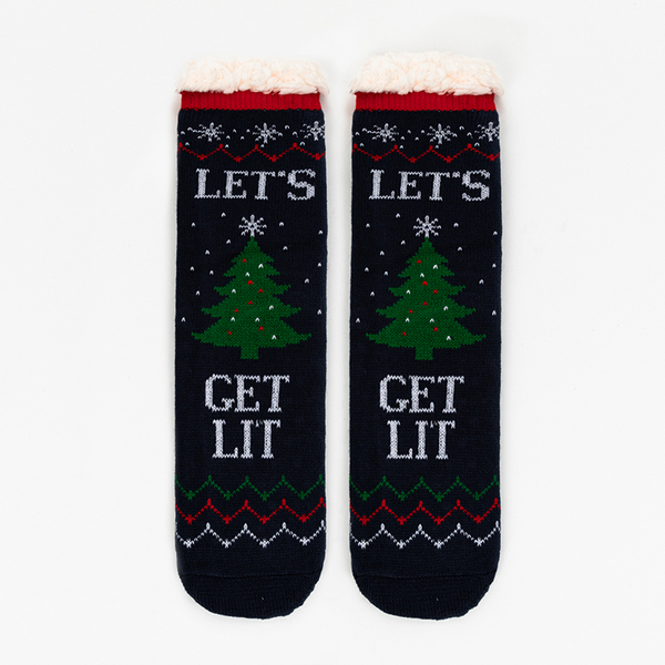 Women's socks with a Christmas pattern - Underwear