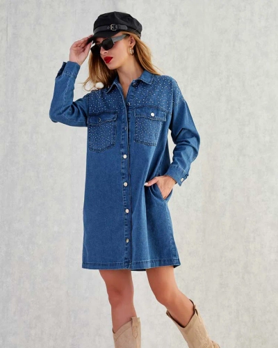 Royalfashion Women's cotton mini a'la denim dress