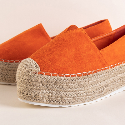 Women's orange espadrilles on the Erolova platform - Shoes