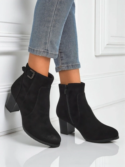 Women's eco-suede heeled ankle boots Crimson Dusk